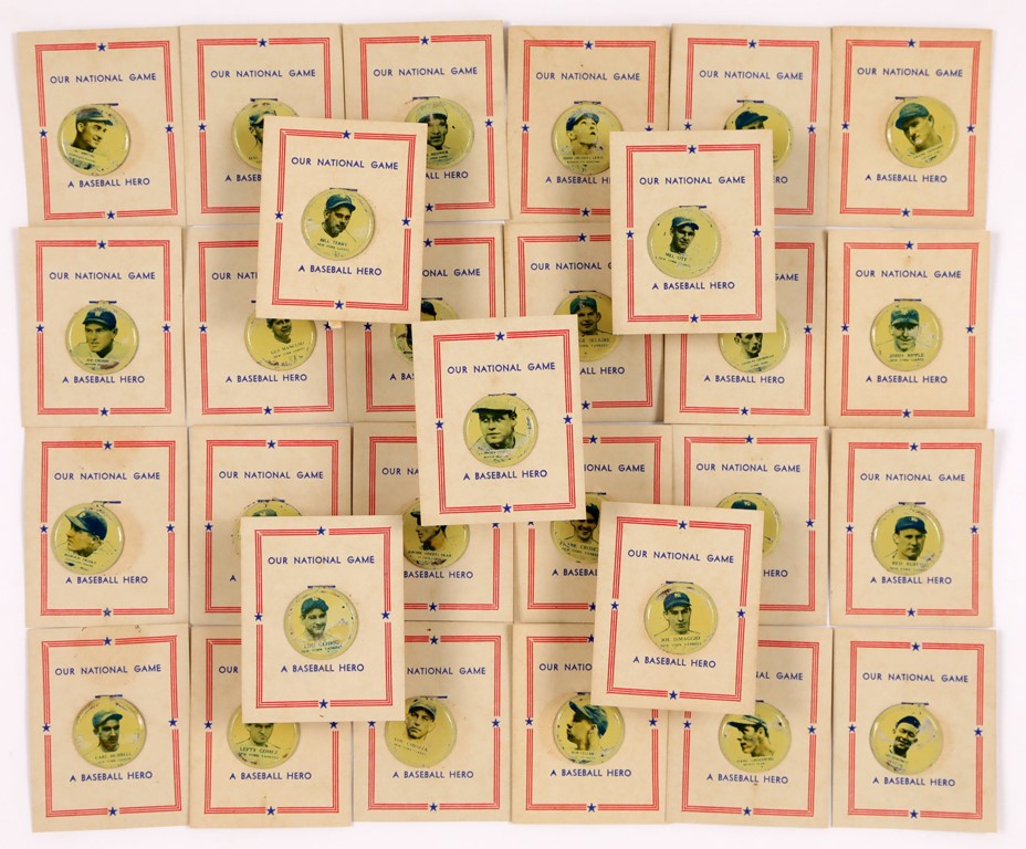 - 1938 PM8 "Our National Game" Pin Set on Original Cards (30)