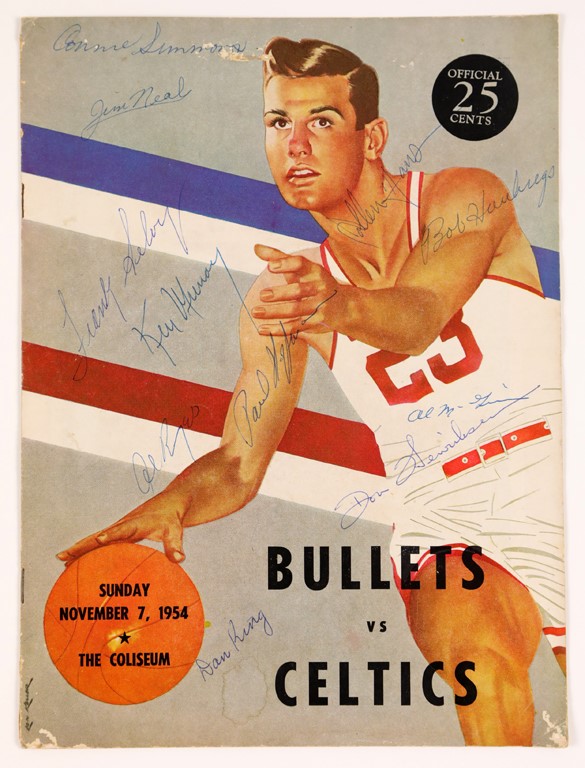 - 1954 Baltimore Bullets Signed Program - Final Year Ever