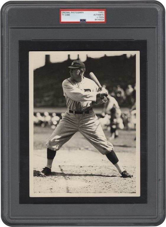 Ty Cobb Boston Photo Collection - 1920's Ty Cobb "Digs In" from The Boston Collection (Type I)