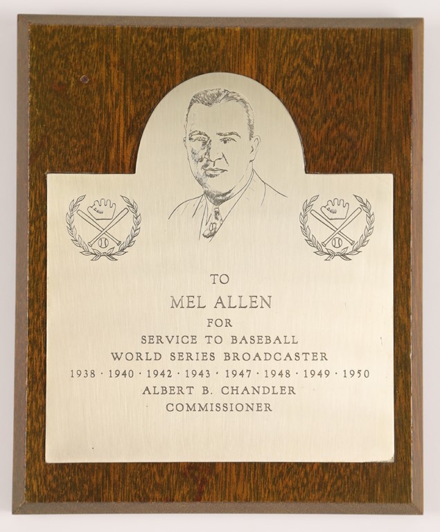 - 1951 Happy Chandler Award Presented to Mel Allen as World Series Broadcaster
