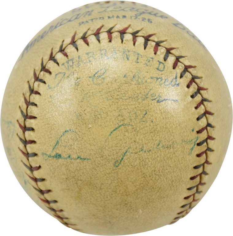 1928 World Champion New York Yankees Team Signed Baseball (PSA)