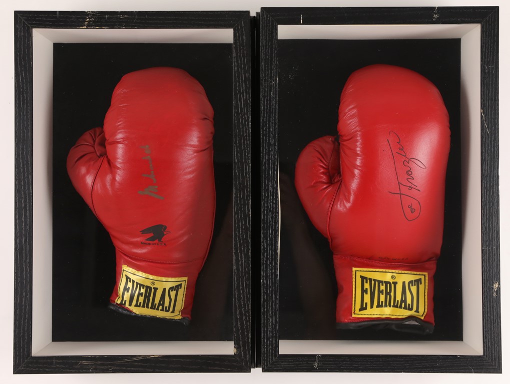 Muhammad Ali & Boxing - Joe Frazier and Muhammad Ali Signed Gloves (PSA)