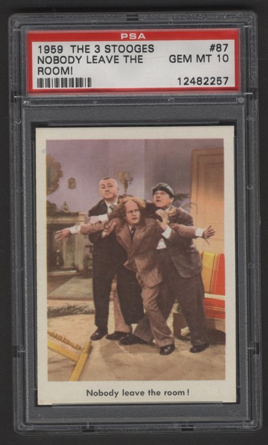 - 1959 The 3 Stooges #87 Nobody Leave the Room! PSA GEM-MT 10