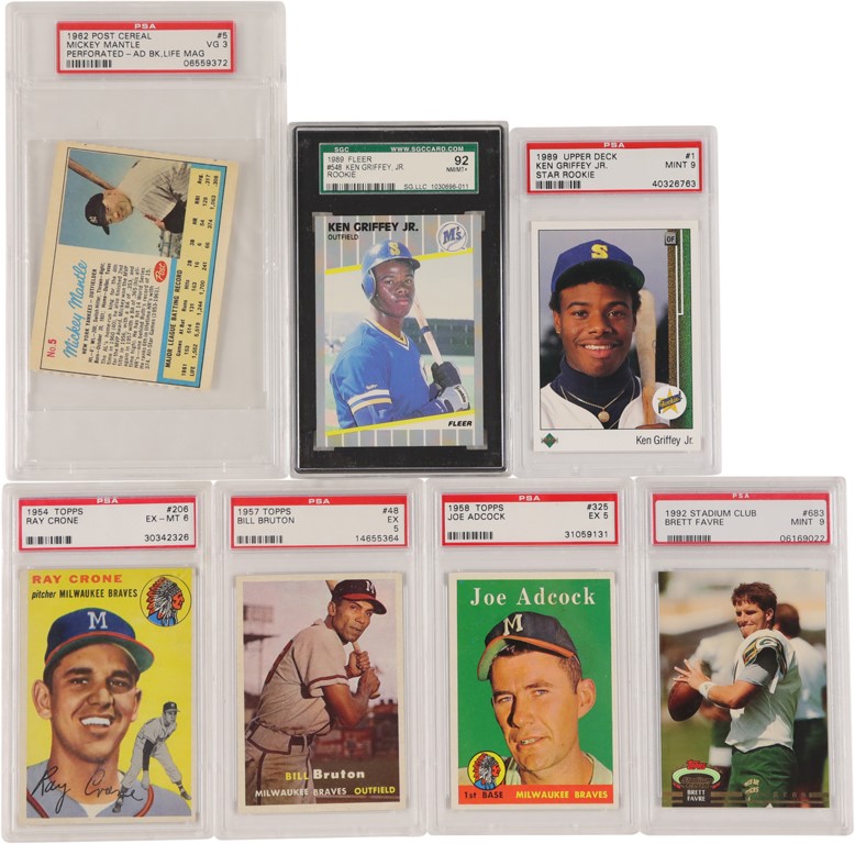 Baseball and Trading Cards - 1950's-90's Multi-Sport PSA Graded Collection with PSA 7 Starr RC (15)