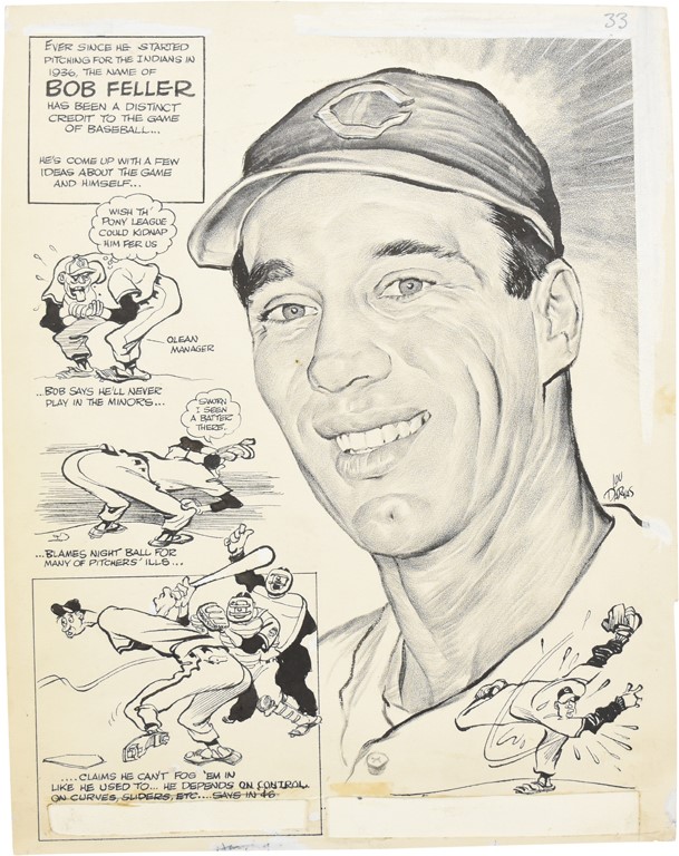 1947 Bob Feller "Credit to the Game" Original Art