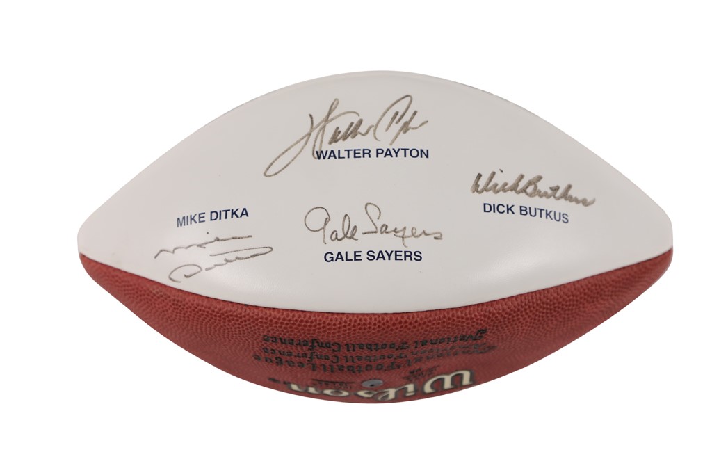 Football - Chicago Bears Legends Signed Football with Payton and Sayers