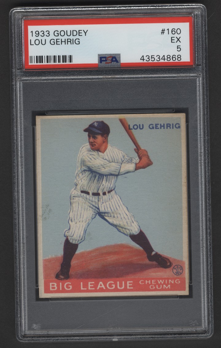 Baseball and Trading Cards - 1933 Goudey #160 Lou Gehrig PSA EX 5