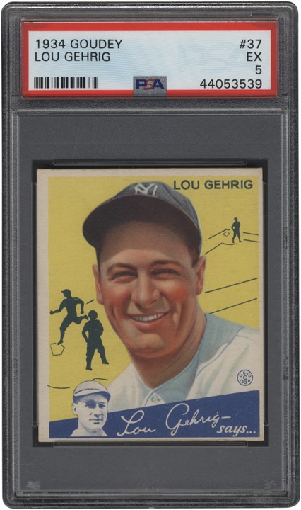 - 1934 Goudey #37 Lou Gehrig PSA EX 5