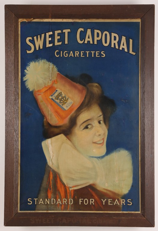 - 1910 Sweet Caporal Cigarette Advertising Sign (T206 Era)