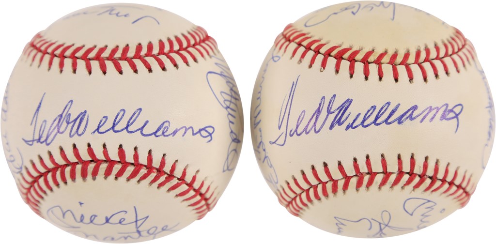 Baseball Autographs - Pair of 500 Home Run Club Signed Baseballs (JSA)