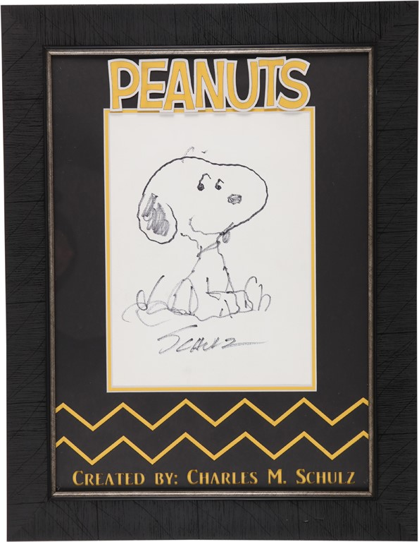- "Snoopy" Original Drawing on Canvas by Charles Schulz