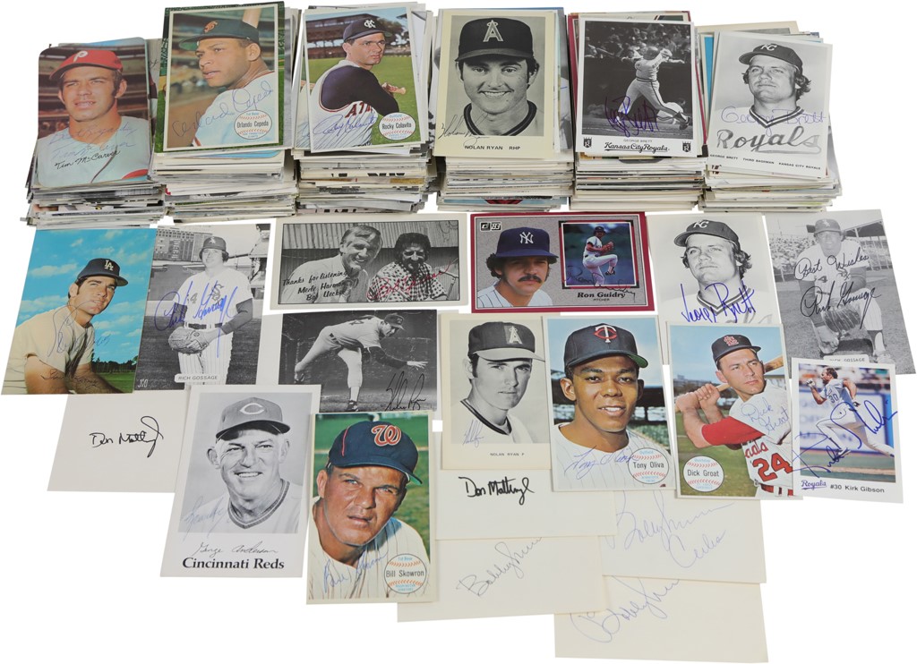 Baseball Autographs - Huge Signed Card, Photo, & Index Card Collection (4,250+)