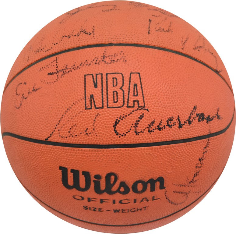 - 1979-80 Boston Celtics Team Signed Basketball with Pete Maravich