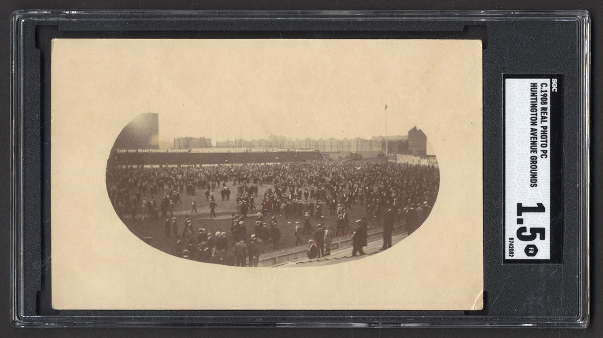 Boston Sports - 1908 Boston Red Sox Huntington Avenue Grounds Photo Postcard