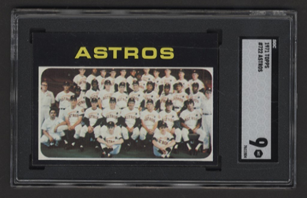 Baseball and Trading Cards - 1971 Topps #722 Houston Astros High Number (SGC 9)