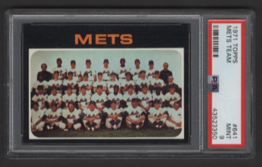 Baseball and Trading Cards - 1971 Topps NY Mets Team Card (PSA 9)