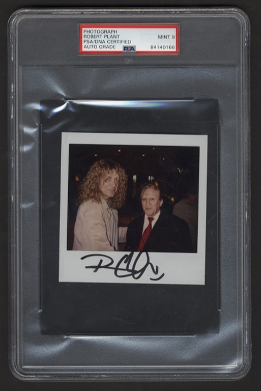 Rock And Pop Culture - Robert Plant Signed Polaroid (PSA 9)