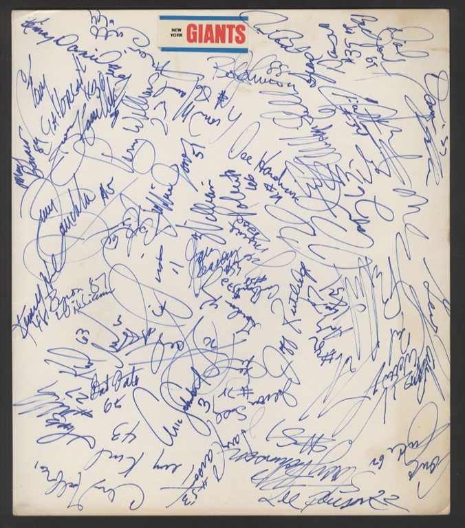 Circa 1986 Super Bowl Champion N.Y. Giants Signed team sheet (50+)
