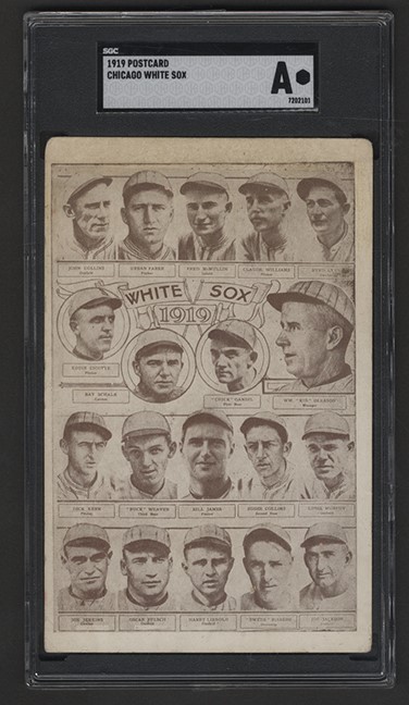 Baseball and Trading Cards - Very Rare 1919 Chicago White Sox Pictorial Postcard (SGC)