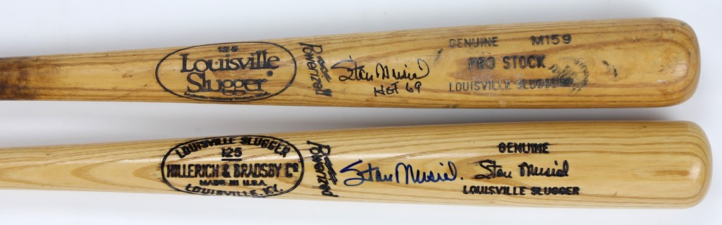 St. Louis Cardinals - Two Stan Musial Signed Bats