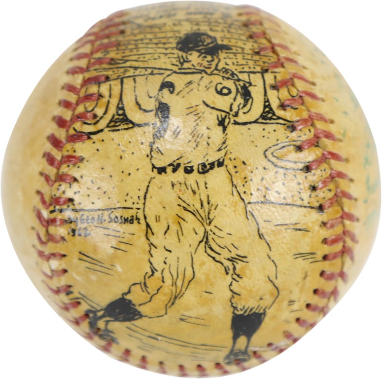 1962 Al Kaline Detroit Tigers Hand-Painted Baeseball by George Sosnak