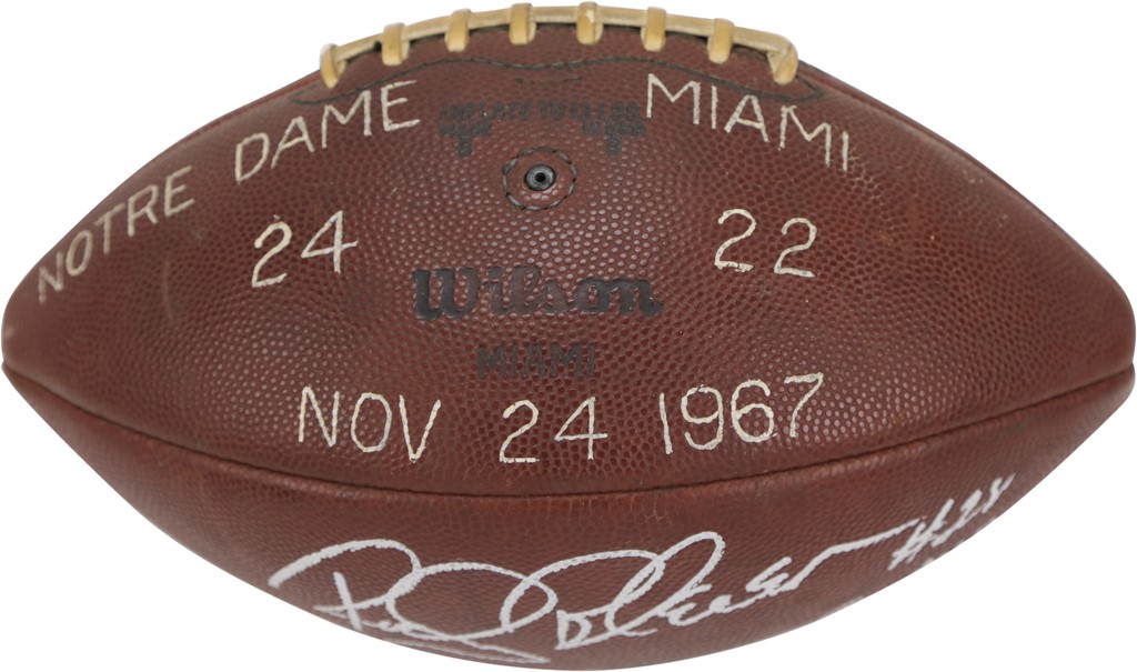 - November 24, 1967, Rocky Bleier Notre Dame Presentational Game Football (PSA)