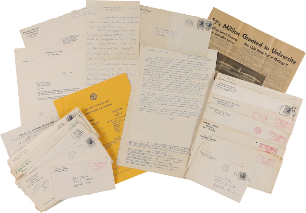 The Rocky Bleier Collection - Rocky Bleier College Recruitment Letters (40+)