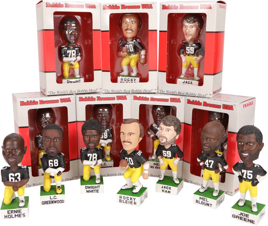 The Rocky Bleier Collection - Pittsburgh Steelers Signed Bobble Heads (4 Sets)