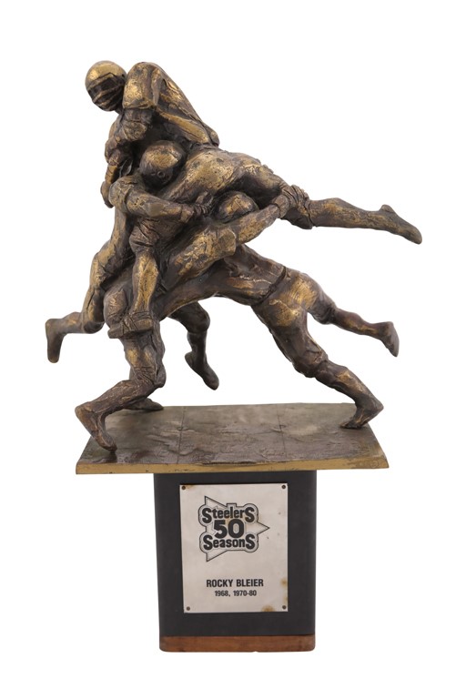 Rocky Bleier Pittsburgh Steelers 50th Anniversary Team Trophy
