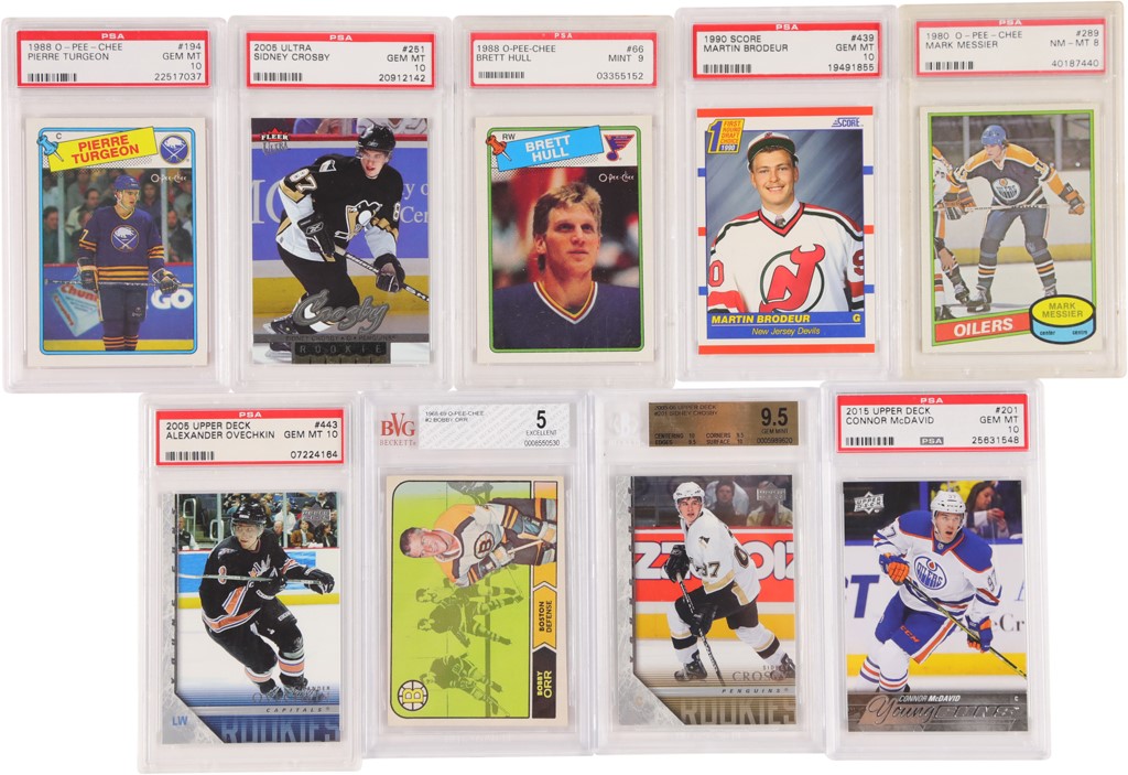 - 1960s-Present Graded Hockey Collection - Crosby, Ovechkin, McDavid Rookies (35+)