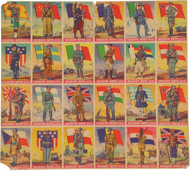 - 1933 R142 Goudey "Soldier Boys" Complete Set Uncut Sheet (24)