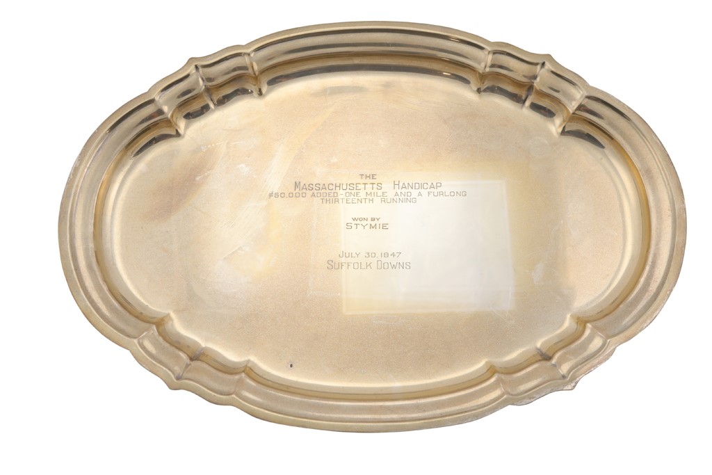 Ethel And Hirsch Jacobs Trophy Collection - Stymie - 1947 Massachusetts Handicap Sterling Silver Tray