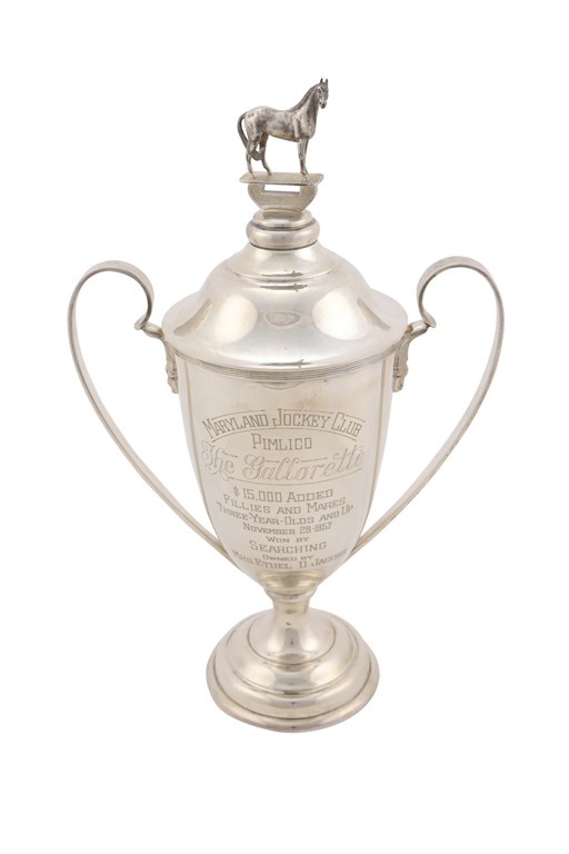 Ethel And Hirsch Jacobs Trophy Collection - Searching - 1957 Gallorette Handicap Sterling Silver Trophy