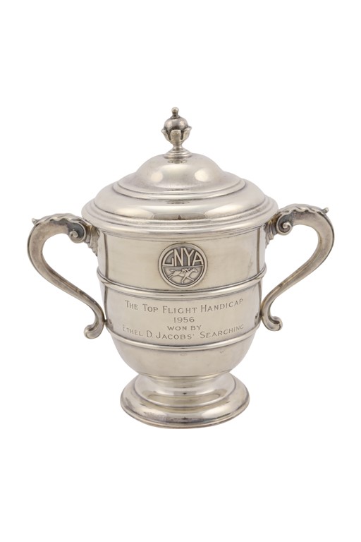 Ethel And Hirsch Jacobs Trophy Collection - Searching - 1956 Top Flight Handicap Sterling Silver Trophy