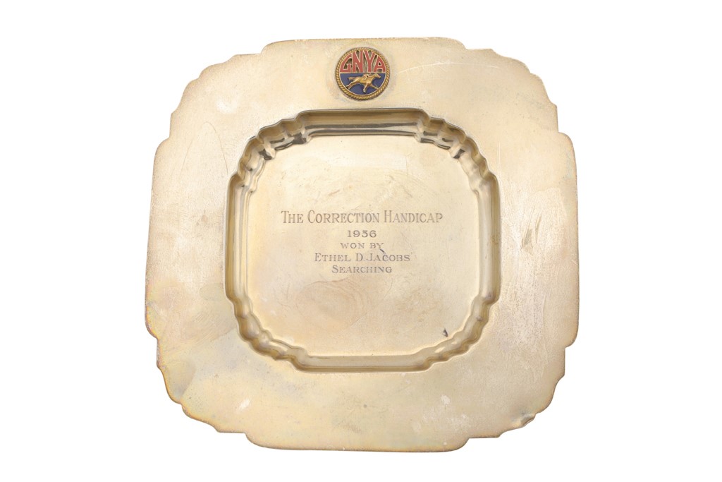 Ethel And Hirsch Jacobs Trophy Collection - Searching - 1956 Correction Handicap Cartier Sterling Silver Tray