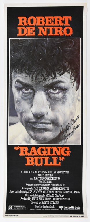 Muhammad Ali & Boxing - 1979 Jake Lamotta Signed Raging Bull Movie Poster