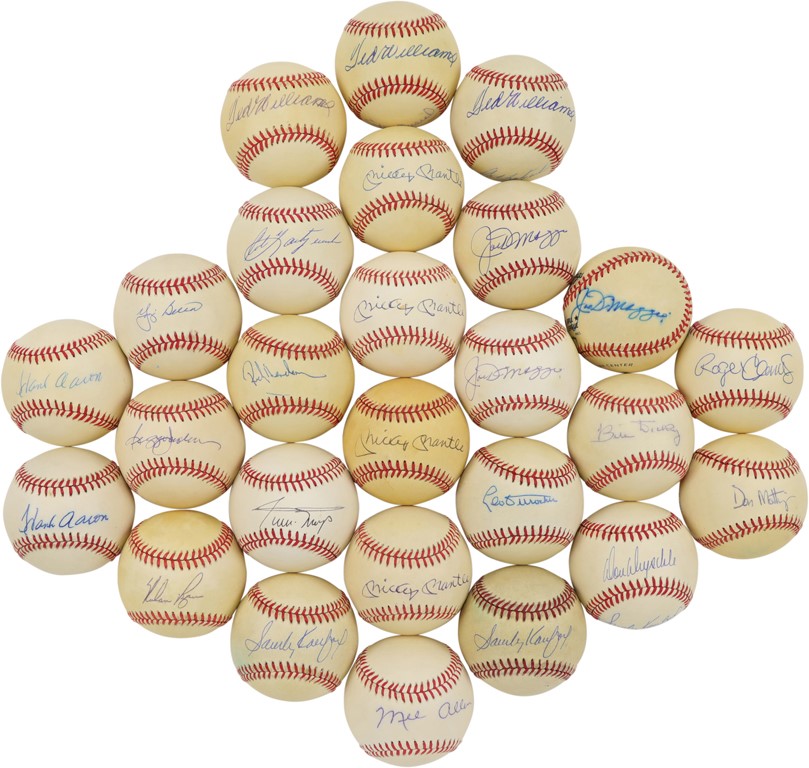 - Hall of Famers and Stars Signed Baseball Collection w/Four Mantles (110+)