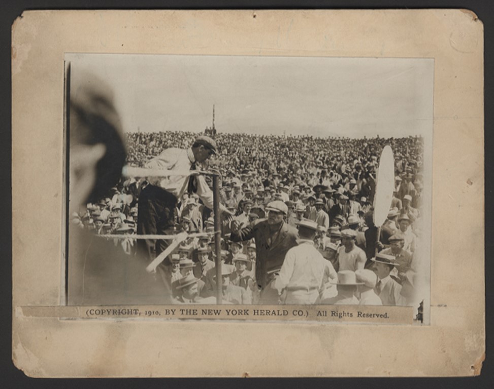 Muhammad Ali & Boxing - 1910 "The Ring" Jeffries vs Johnson Type 1 Cabinet Photo