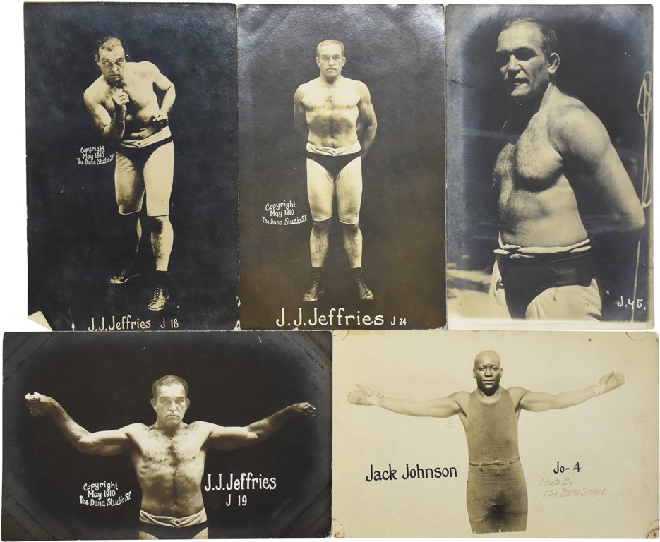Muhammad Ali & Boxing - Type 1 1910 Johnson vs Jeffries RPPCs by Dana of SF (30+)