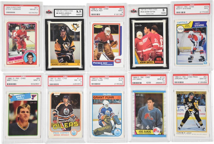 - 1981-90 O-Pee-Chee Complete Set Run with Graded Rookies (10)