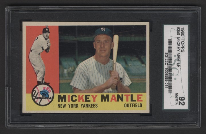 - 1960 Topps Mickey Mantle #350 SGC 92 NM/MT+ 8.5