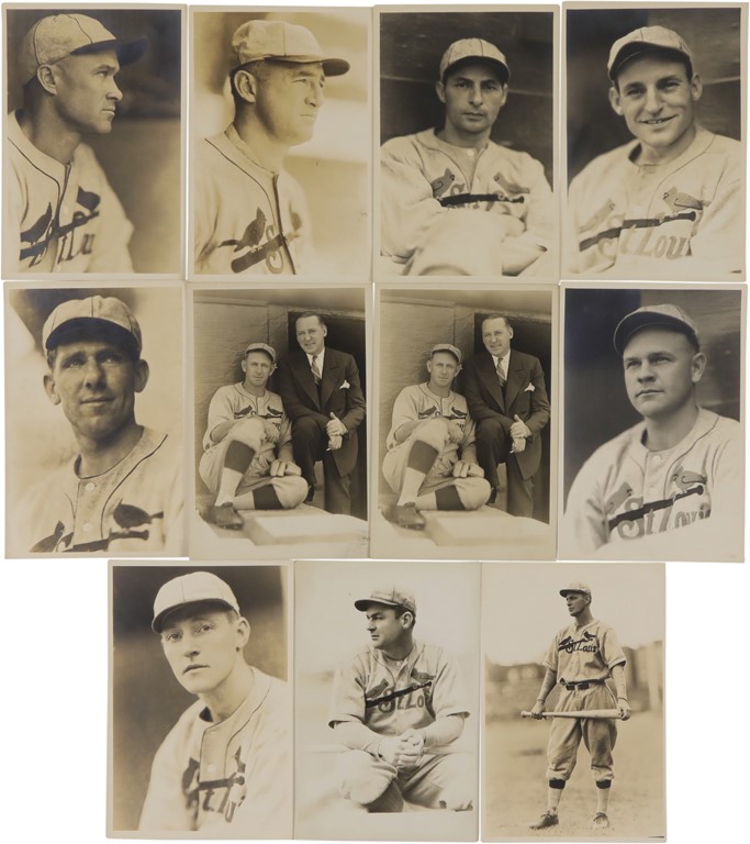 1933 St. Louis Cardinals Photographs by George Burke with One Used for Baseball Card