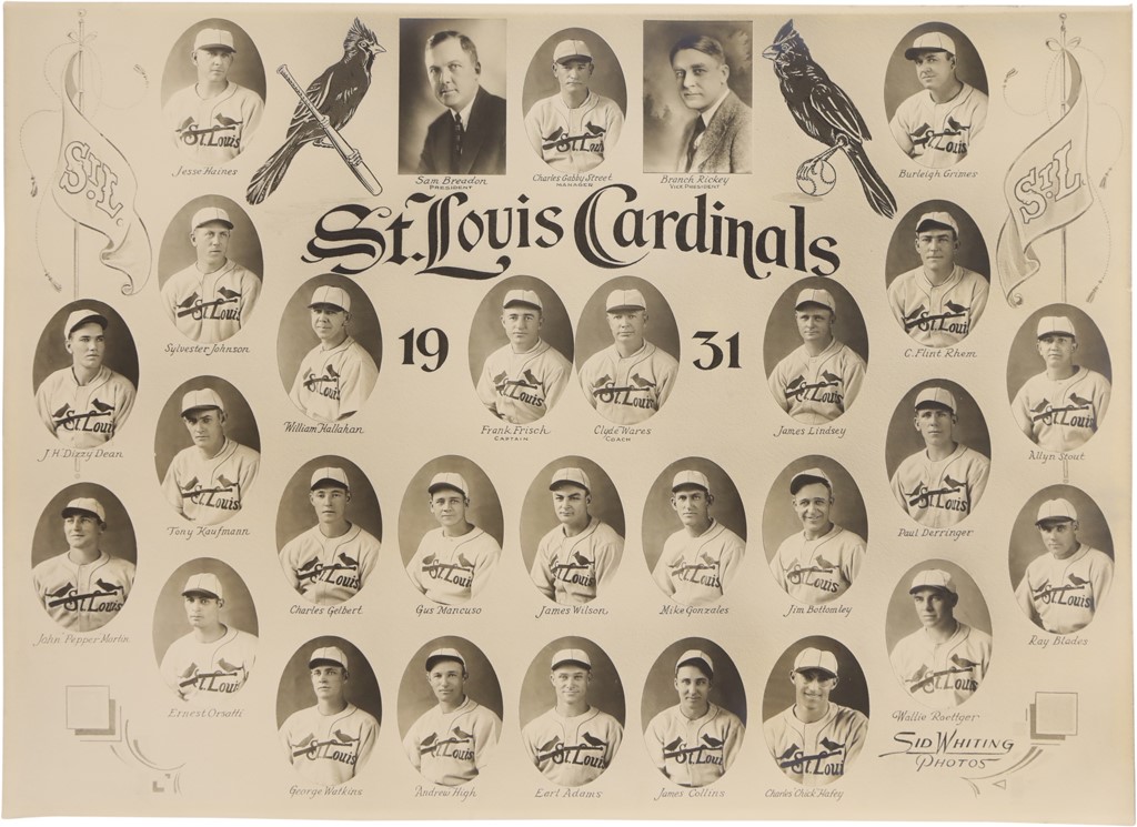 The Jesse Haines Collection - 1931 World Champion St. Louis Cardinals Team Composite Photograph