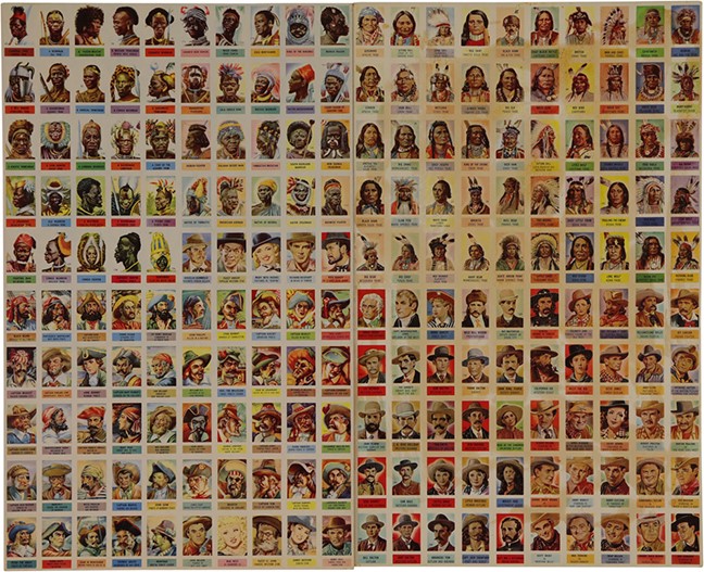 - 1949 Topps X-Ray Roundup Complete Set on Two Full Uncut Sheets