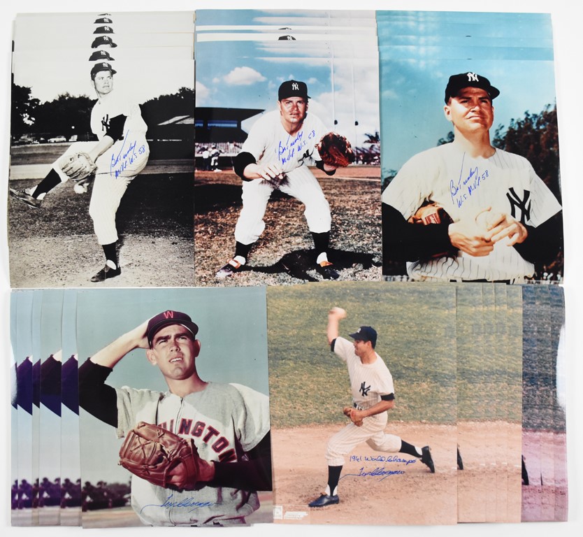- 1961 Yankees Tex Clevenger & Bob Turley Signed 8x10s (95) - From the JM Miller NY Yankees Collection