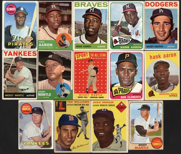Baseball and Trading Cards - 1950s-60s Topps & Bowman Hall of Famer Collection - Mantle, Aaron, Mays, Clemente, Koufax (200+)