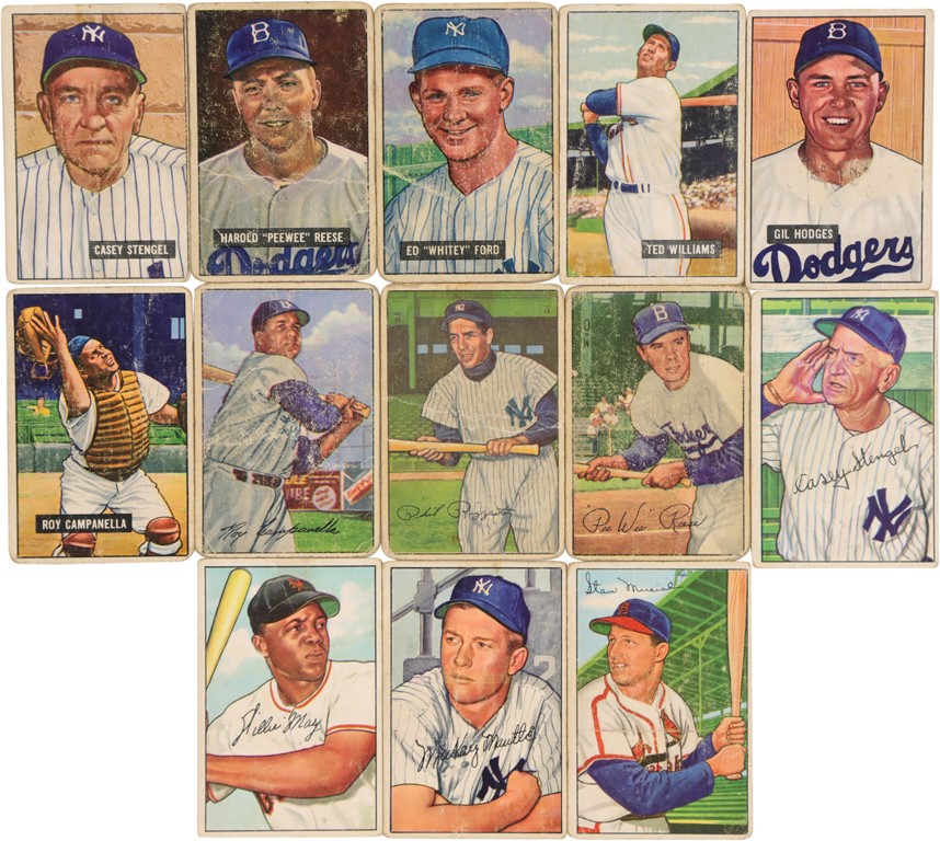 Baseball and Trading Cards - 1948-1953 Bowman Partial Sets with Multiple Mantles (340+)