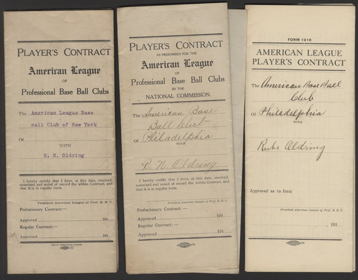 The Rube Oldring Collection - Rube Oldring Major League Contracts (3)