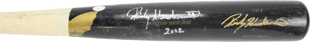 2002 Rickey Henderson Signed Game Used Bat (PSA LOA)