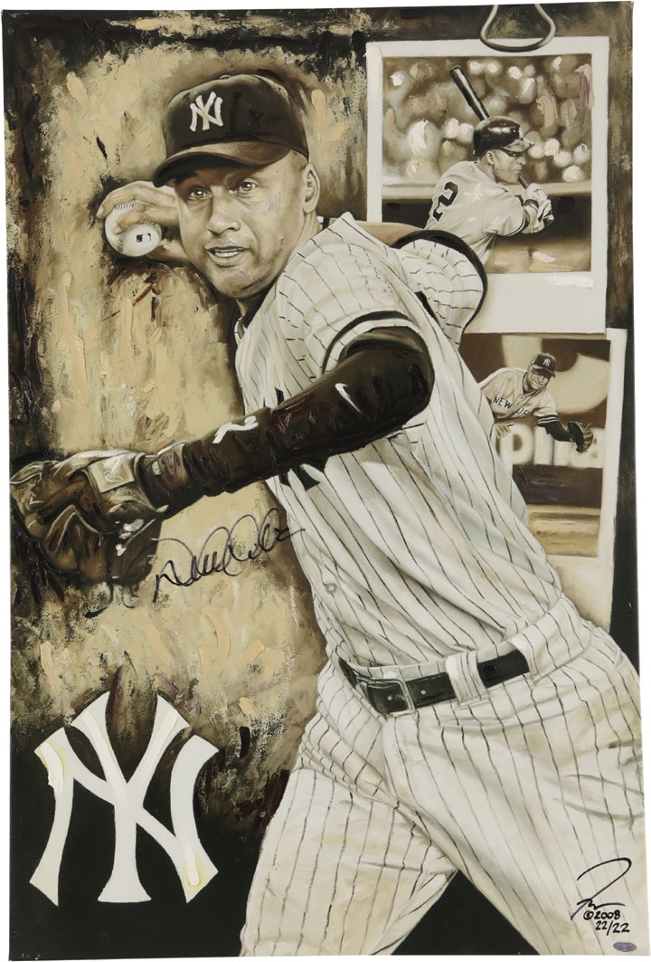 - Three Derek Jeter Signed Limited Edition Canvases